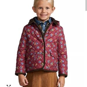 Ralph Lauren Berry Floral-Print Quilted Girls Jacket